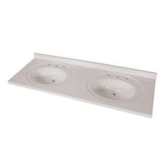 St. Paul 61 in. x 22 in. AB Engineered Technology Double Bowl Vanity Top in White ABI6122DCOM WH