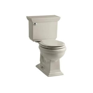 KOHLER Memoirs Stately Comfort Height 2 piece 1.28 GPF Round Toilet with AquaPiston Flushing Technology in Sandbar K 3933 G9