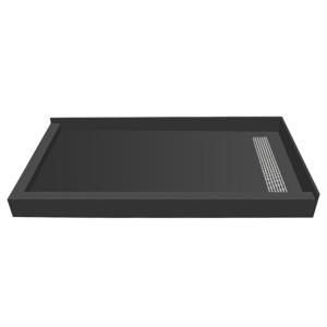 Redi Trench 48 in. x 72 in. Double Threshold Shower Pan in Black RT4872RDL PVC SQPC
