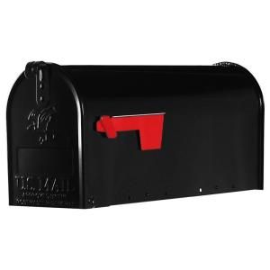 Gibraltar Mailboxes Elite Standard Galvanized Steel Post Mount Mailbox in Black E1100B00