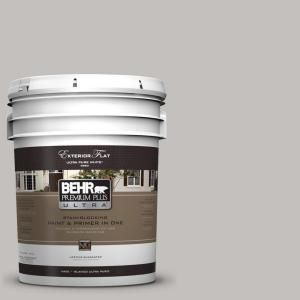 BEHR Premium Plus Ultra 5 gal. #PPU18 10 Natural Gray Flat Exterior Paint 485005