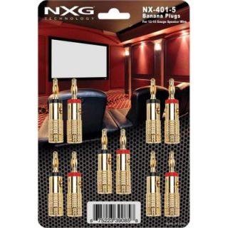NXG 24k Gold Plated Banana Plugs   5 Pack DISCONTINUED NX 401 5
