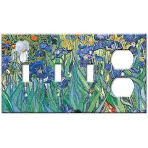 Art Plates Van Gogh Irises   Triple Switch / Outlet Combo Wall Plate SSSO 13