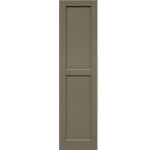 Winworks Wood Composite 15 in. x 59 in. Contemporary Flat Panel Shutters Pair #660 Weathered Shingle 61559660