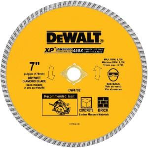 DEWALT 7 in. Concrete and Brick Diamond Circular Saw Blade DW4702