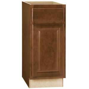 Hampton Bay 15x34.5x24 in. Base Cabinet with Ball Bearing Drawer Glides in Cognac KB15 COG