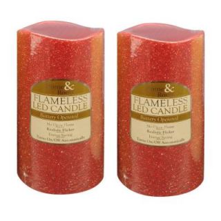 Brite Star 6 in. Red Glitter Flameless LED Candles (Set of 2) 45 789 23