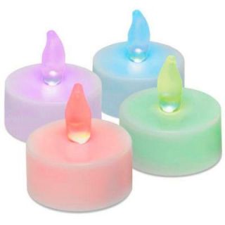 Home Decorators Collection Color Changing White Tea Lights (4 Pack) 0792900410