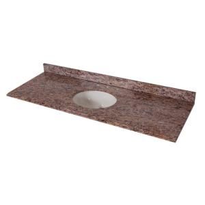 St. Paul 61 in. Stone Effects Vanity Top in Santa Cecilia with White Bowl SEO6122COM STC