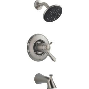 Delta Lahara 1 Handle Thermostatic Tub and Shower Faucet Trim Kit Only in Stainless (Valve Not Included) T17T438 SS