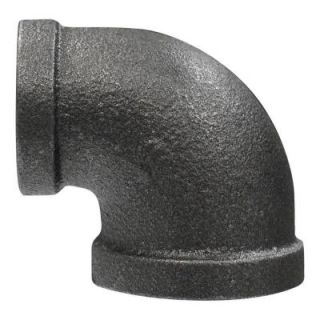 LDR Industries 1/2 in. x 3/8 in. Black Malleable Iron 90 Degree Reducing Elbow 310 RE 1238