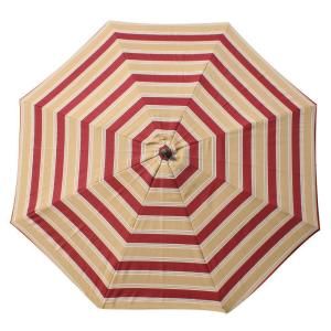 Hampton Bay 7 1/2 ft. Patio Umbrella in Chili Stripe 9714 01250000