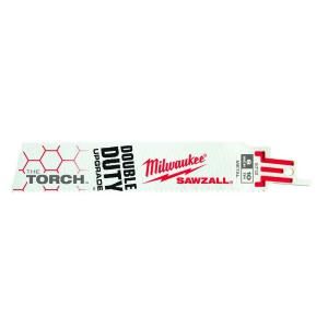 Milwaukee 6 in. 10 TPI Double Duty Super Sawzall Torch Reciprocating Saw Blade (5 Pack) 48 00 5712