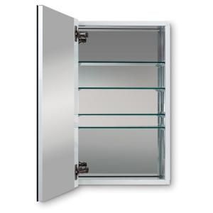NuTone Metro Deluxe 15 in. W X 25 in. H Recessed or Surface Mount Mirrored Medicine Cabinet 52WH244DPX