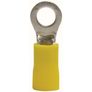 Gardner Bender 12   10 AWG, #8   10 Stud Size Yellow Ring Terminals (50 Pack) 75 106