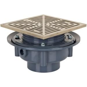Sioux Chief 2 in. Plastic Sch. 40 Flashing Drain with Square Nickel Bronze Strainer 863 435NQ