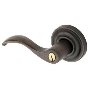 Baldwin Wave Distressed Oil Rubbed Bronze Left Handed Entry Lever 5255.402.LENT