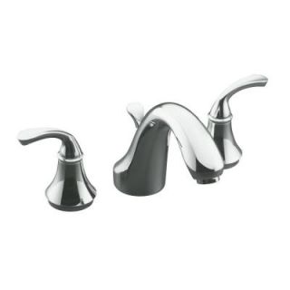 KOHLER Forte Deck Mount 2 Handle Low Arc Bath Faucet Trim Kit in Polished Chrome (Valve not included) K T10292 4 CP