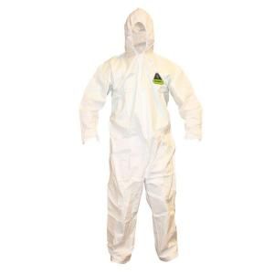 Cordova DEFENDER II Microporous White Mens Large Hooded Coveralls HD00L