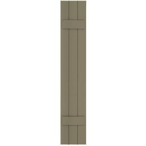 Winworks Wood Composite 12 in. x 67 in. Board and Batten Shutters Pair #660 Weathered Shingle 71267660