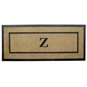 Creative Accents DirtBuster Single Picture Frame Black 24 in. x 57 in. Coir with Rubber Border Monogrammed Z Door Mat 18106Z