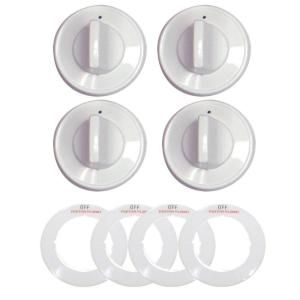 Range Kleen Gas Replacement Knob in White (4 Pack) 8234