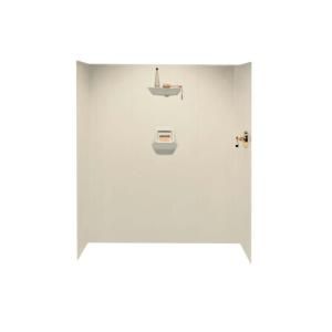 Swan 36 in. x 60 in. x 70 in. Six Piece Easy Up Adhesive Shower Wall Kit in Bone SW 7060 018