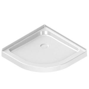 MAAX 40 in. x 40 in. Single Threshold Neo Round Shower Base in White 101428 000 001 000