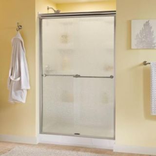 Delta Panache 47 3/8 in. x 70 in. Sliding Bypass Shower Door in Brushed Nickel with Frameless Rain Glass 158816