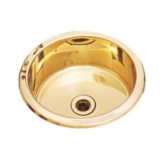 Blanco Premium Dual Deck 17.6 in. x 17.6 in. 1 Hole Single Bowl Bar Sink in PVD Brass DISCONTINUED 440332