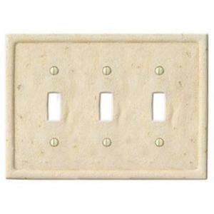 Creative Accents Stone 3 Toggle Wall Plate   Ivory 869IVRY03