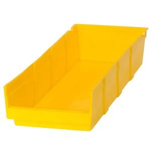 Edsal 4 in. W x 18 in. D x 4 in. H Heavy Duty Plastic Storage Bin in Yellow (24 Pack) PB303
