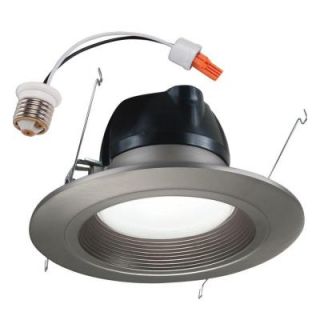 Halo 6 in. LED Retrofit Recessed Satin Nickel Light with Baffle and Trim Ring RL560SN6830