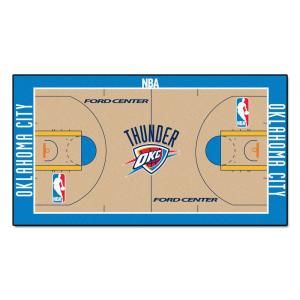 FANMATS Oklahoma City Thunder 2 ft. 6 in. x 4 ft. 6 in. NBA Large Court Runner 9410