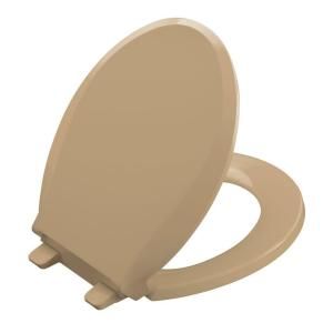 KOHLER Grip Tight Cachet Q3 Round Front Closed front Toilet Seat in Mexican Sand K 4639 33