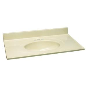 Design House 49 in. W Cultured Marble Vanity Top with White on Bone Bowl 551135