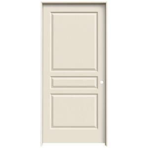JELD WEN Textured 3 Panel Primed Molded Prehung Interior Door THDJW136400065