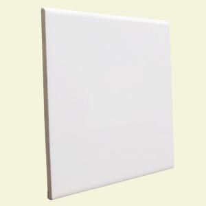 U.S. Ceramic Tile Bright Snow White 6 in. x 6 in. Ceramic Surface Bullnose Wall Tile 072 S4669 1