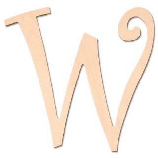 Design Craft MIllworks 8 in. Baltic Birch Curly Wood Letter (W) 47022