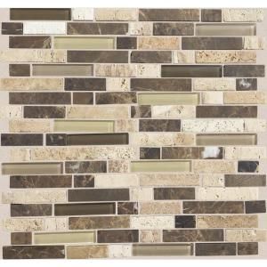 Daltile Stone Radiance Morning Sun 11 3/4 in. x 12 1/2 in. x 8 mm Glass and Stone Mosaic Blend Wall Tile SA5258RANDMS1P