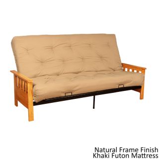 Epicfurnishings Providence Queen Mission style Frame/twill Splendor Mattress Futon Set Tan Size Queen