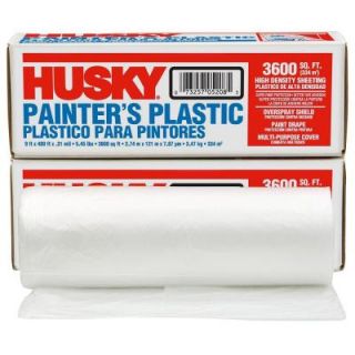 Husky 9 ft. x 400 ft. Clear .31 mil Painters Plastic 03509H