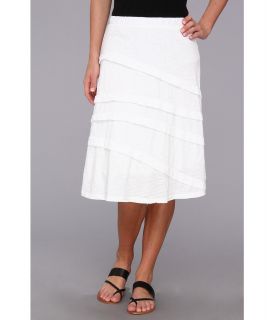 Mod o doc Slub Jersey Asymmetrical Pleated Skirt Womens Skirt (White)