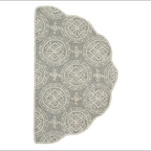 Loloi Rugs Summerton Life Style Collection Grey Ivory 2 ft. 3 in. x 3 ft. 9 in. Scalloped Hearth Area Rug SUMRSRS14GYIV234D
