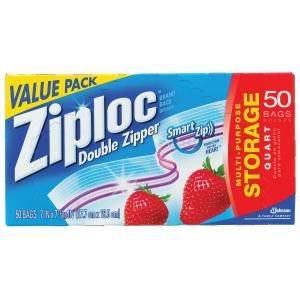 Ziploc Food Storage Bags, 1 qt., 1.75 Mil, 7 in. x 7 3/4 in., 450 Per Case DRK CB003103