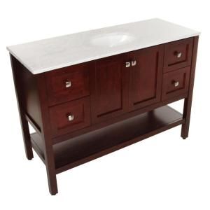 St. Paul Sydney 48 1/2 in. Vanity in Dark Cherry with Stone Effects Vanity Top in Cascade SY48P2COM DC