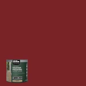 BEHR Premium 8 oz. #SC112 Barn Red Solid Color Weatherproofing Wood Stain Sample 501316