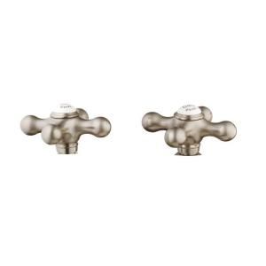 Belle Foret Metal Cross Handle for Pressure Balance Tub and Shower in Satin Nickel A662722BNV