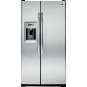 GE 22.66 cu. ft. Side by Side Refrigerator in Stainless Steel, Counter Depth GZS23HSESS