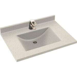 Swanstone Contour 31 in. Solid Surface Vanity Top with Basin in Tahiti Matrix CV2231 058